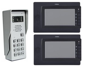 Videofon Vidos dwa monitory LCD 7' szyfrator