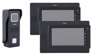 Wideodomofon Vidos dwa monitory LCD 7+wąska kamera