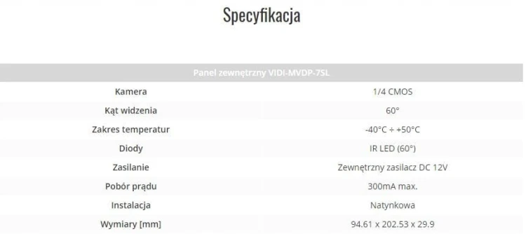VIDI-VDP-7SL-W