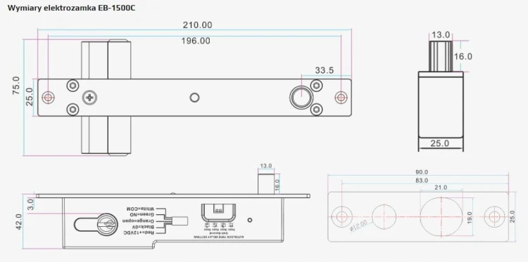 Scot EB-1500C Elektrozamek trzpieniowy z wkładką