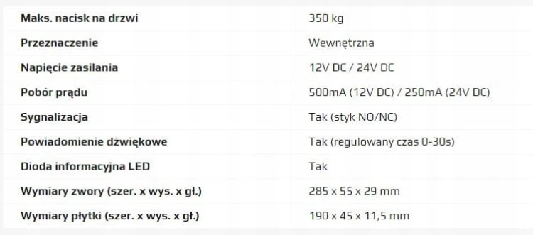 Scot EL-800BSL Zwora elektromagnetyczna 350kg