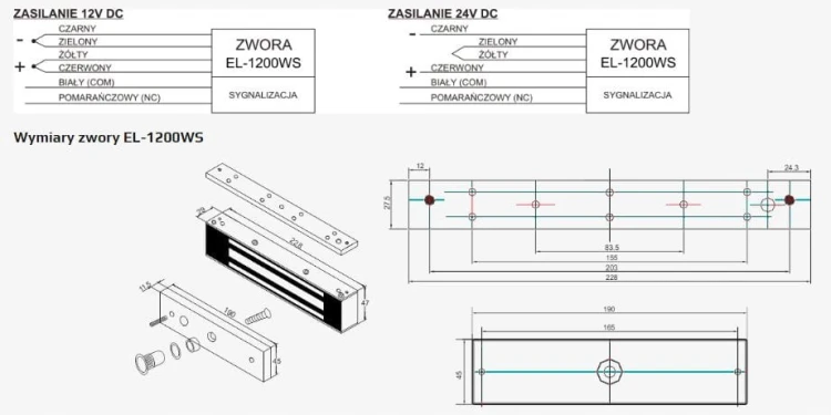 Scot EL-1200WS zwora elektromagnetyczna zewnętrzna
