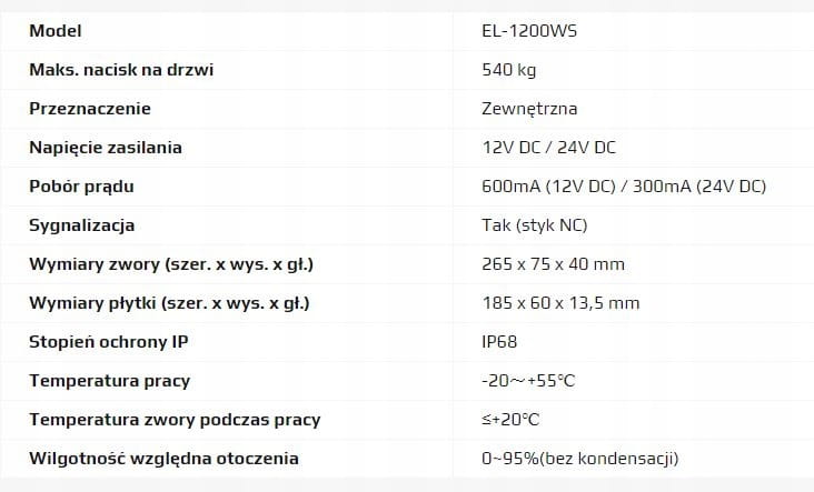 Scot EL-1200WS zwora elektromagnetyczna zewnętrzna
