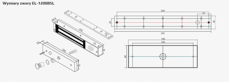 Scot SEL-1200BSL zwora elektromagnetyczna 540kg