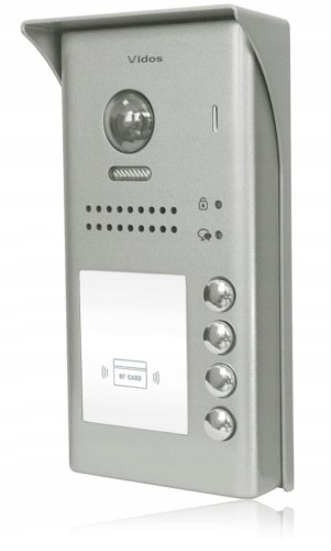 Vidos S1104A 4 rodzinna stacja bramowa wideodomofonu / RFID