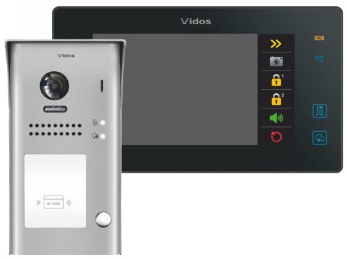 Wideodomofon Vidos M1021B / S1101A dwużyłowy z czytnikiem kart RFID, 3 lata gwarancji.