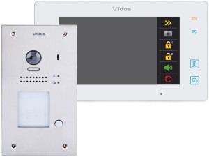 Vidos wideodomofon M1021W S1201A dwużyłowy