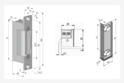 ES-S12AC/DC-M ELEKTROZACZEP SYMETRYCZNY Z PAMIĘCIĄ 8-12V AC/DC