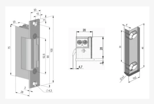 ES-S12AC/DC-M ELEKTROZACZEP SYMETRYCZNY Z PAMIĘCIĄ 8-12V AC/DC