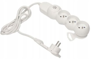 Przedłużacz trzykrotny płaska wtyczka 5m