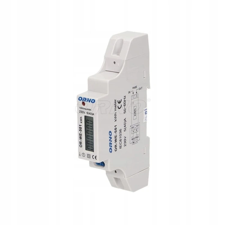 1-fazowy wskaźnik zużycia energii elektrycznej
40A; symbol OR-WE-501 ORNO