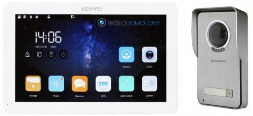 Monitor KENWEI KW-EA10TC-W
+KW-S201C-1BS-D kamera do wideofonu