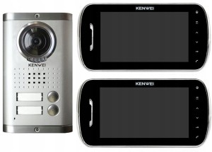 Kenwei wideodomofon dwurodzinny, KW-E703FC-B+1380M