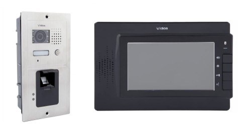 S601Z-2 – Stacja bramowa wideodomofonu z 
wbudowanym czytnikiem linii papilarnych +
M320B Monitor wideodomofonu.