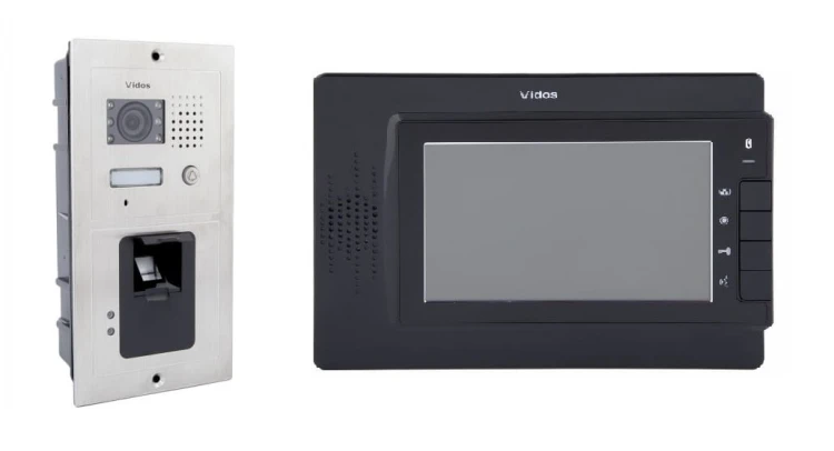 S601Z-2 – Stacja bramowa wideodomofonu z 
wbudowanym czytnikiem linii papilarnych +
M320B Monitor wideodomofonu.