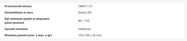 DRC-40KPT COMMAX KAMERA NATYNKOWA SZEROKOKĄTNA