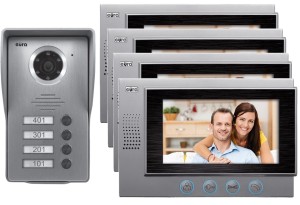 Wideodomofon Videodomofon 4-rodzinny 7 cali KRA