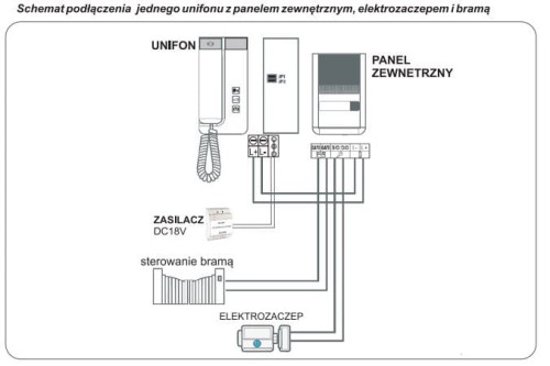 Zestaw domofonowy OR-DOM-SL-923 ORNO schemat połączeń