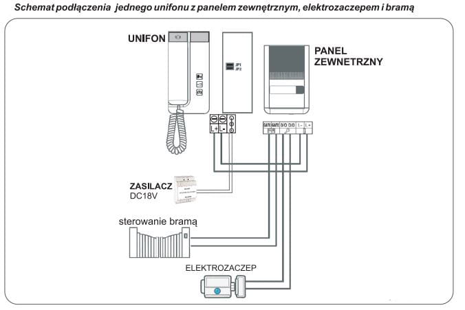 Zestaw domofonowy OR-DOM-SL-923 ORNO schemat połączeń