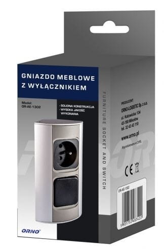 Gniazdo meblowe z wyłącznikiem OR-AE-1302 , 1x230V