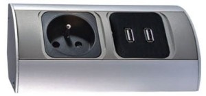 Gniazdo meblowe podszafkowe z ładowarką 2x USB