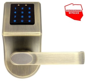 Szyld zamka EURA ELH-80B9 brass z klawiaturą dotykową, sterowaniem SMS 