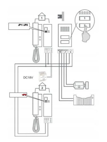 Domofon dwurodzinny OR-DOM-SG-919