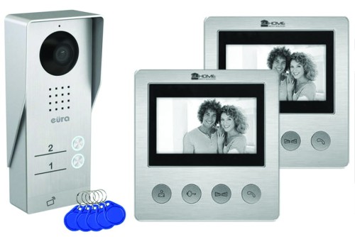 Wideodomofon dwurodzinny Eura Mars 2R z czytnikiem RFID