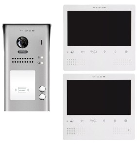 Vidos wideodomofon dwurodzinny DUO 2x M1023W + S1102A RFID 