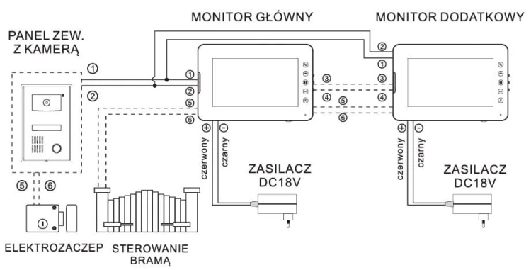 Schemat podłączenia Orno OR-VID-AT-1036 Textus
