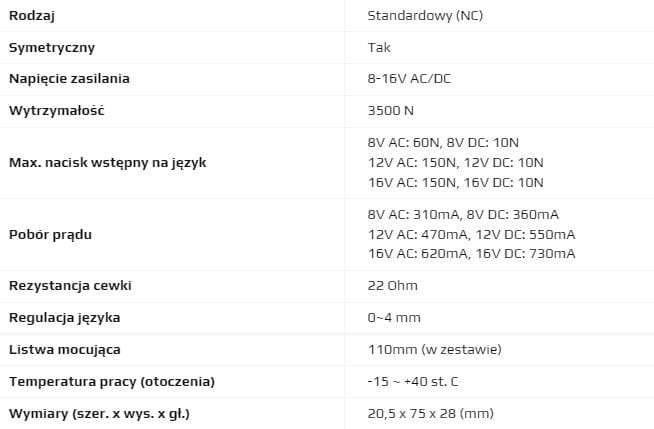 Elektrozaczep standardowy Scot ES-S12AC/DC PROFI, 5lat gwarancji