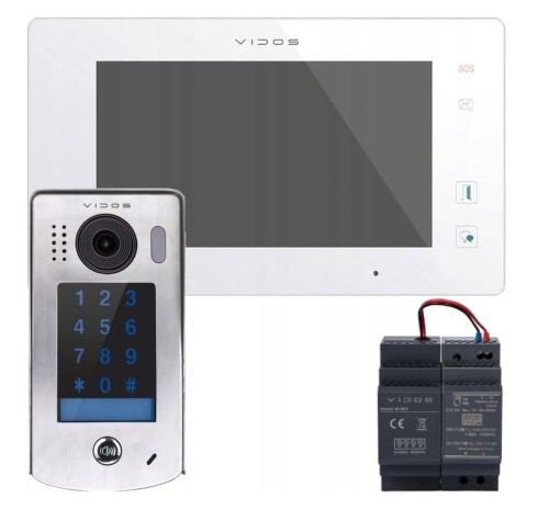 Vidos wideodomofon M1021W / S1301D dwużyłowy