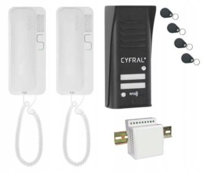 Domofon cyfral Cosmo dwurodzinny czarny pastylki