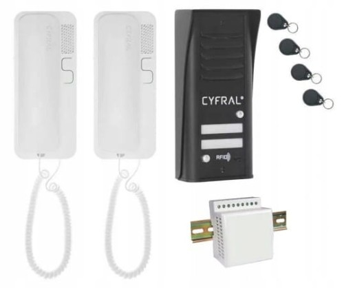 Domofon cyfral Cosmo dwurodzinny czarny pastylki