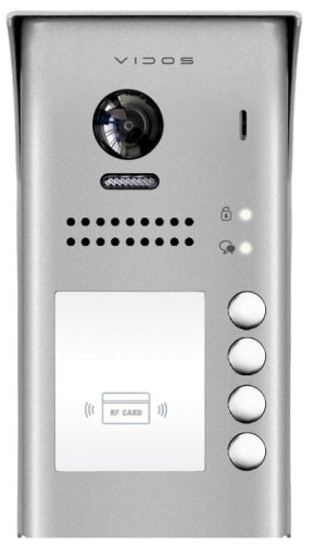 Vidos S1104A 4rodzinna stacja bramowa wideodomofonu / RFID