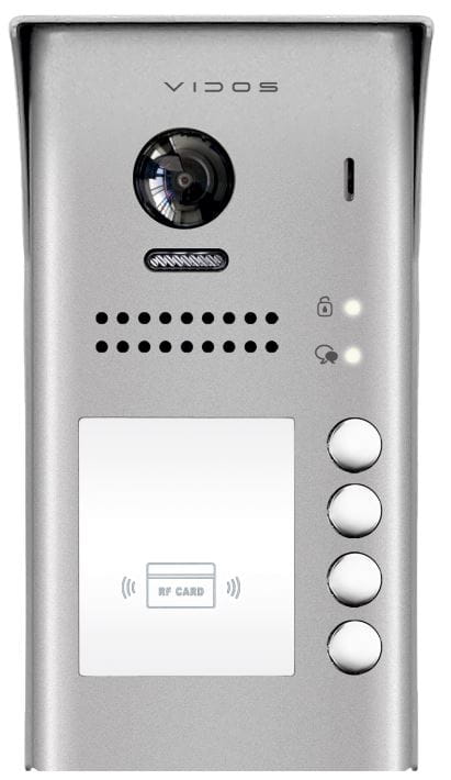 Vidos S1104A 4rodzinna stacja bramowa wideodomofonu / RFID
