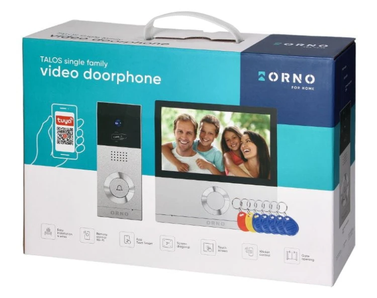 TALOS, zestaw wideodomofonowy, 4-żyłowy, 7", Wi-Fi, ekran dotykowy, Full HD, RFID
