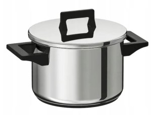 IKEA SNITSIG Garnek z pokrywką, stal nierdzewna, 3L, indukcja