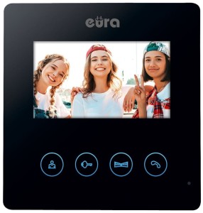 Monitor 4,3" Eura VDA-52A3 czarny, otwiera furtkę oraz bramę 