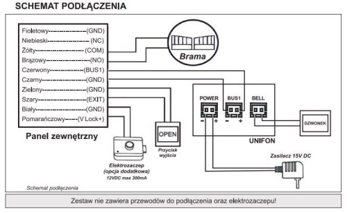 OR-DOM-BA-932/W ERIN, zestaw domofonowy jednorodzinny, 2-żyłowy, szyfrator, RFID, biały