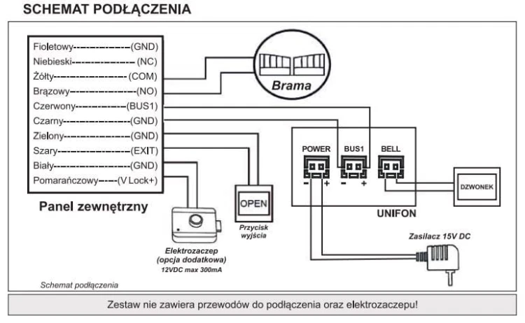 OR-DOM-BA-932/W ERIN, zestaw domofonowy jednorodzinny, 2-żyłowy, szyfrator, RFID, biały