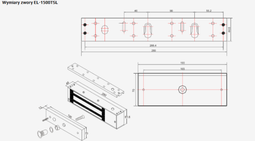 EL-1500TSL Zwora elektromagnetyczna 750kg z sygnalizacją i zwłoką czasową