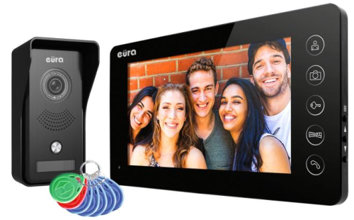 VDP-76A3 - czarny, 7'', obsługa 2 wejść, pamięć obrazów, czytnik RFID