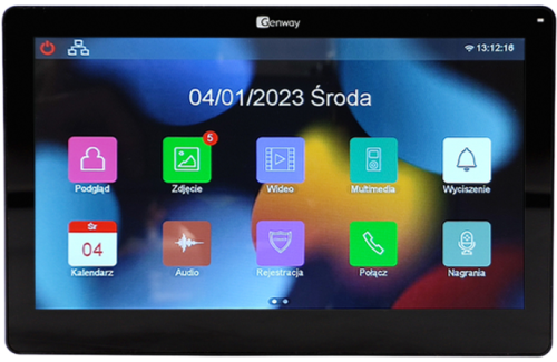 GENWAY F-S9V13-2W-W, wideodomofon Full HD, 2 żyłowy, jednorodzinny, Wi-Fi, IP65