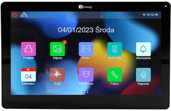 GENWAY F-S9V13-2W-W, wideodomofon Full HD, 2 żyłowy, jednorodzinny, Wi-Fi, IP65