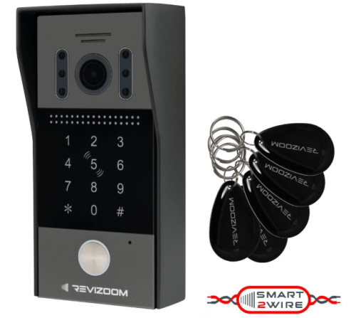 Kamera natynkowa szerokokątna z optyką HD 1080p, klawiaturą numeryczną i czytnikiem RFID