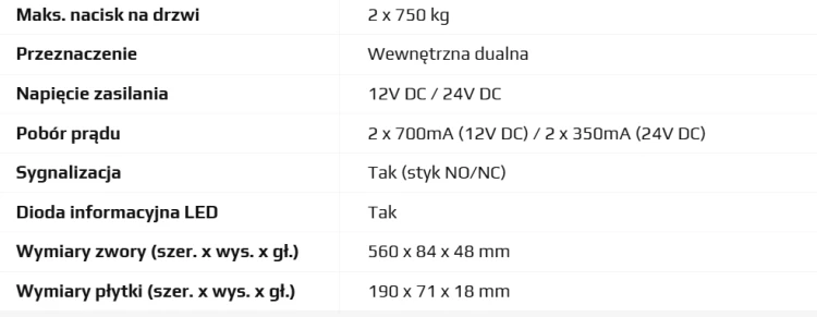 Scot EL-1500DSL2 zwora elektromagnetyczna 2 X 750kg