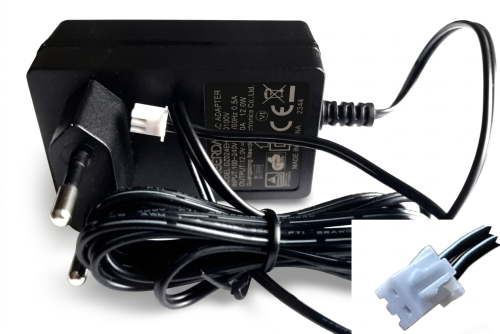 Uniwersalny zasilacz impulsowy 12V DC 1000mA do domofonów, wideodomofonów, kamer i urządzeń kontroli dostępu. Stabilne napięcie, wtyk 2-pin, przewód 160 cm.