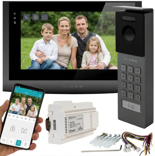 Wideodomofon Vidos 2IP M200B-X WiFi + S202 – 2-żyłowy system IP z aplikacją Vidos X, Full HD i szyfratorem