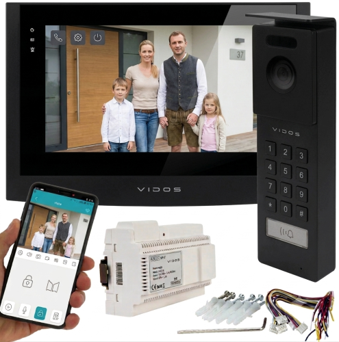 Wideodomofon Vidos 2IP M200B-X WiFi + S202 – 2-żyłowy system IP z aplikacją Vidos X, Full HD i szyfratorem